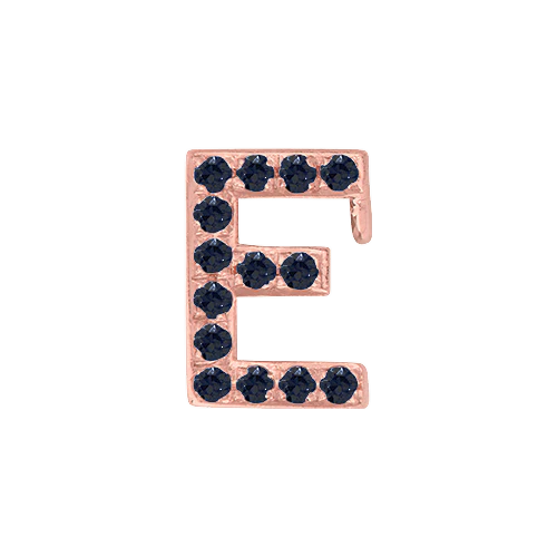 Black Diamond + 14k Rose Gold Letter Charm - Image 5