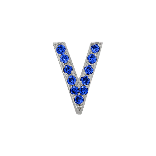 Blue Sapphire + 14k White Gold Letter Charm - Image 22