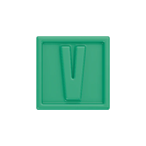Letter V Resin Cube Charm