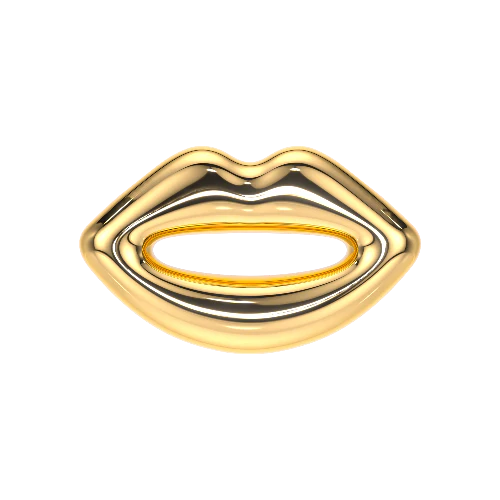 Lips Yellow Gold Charm