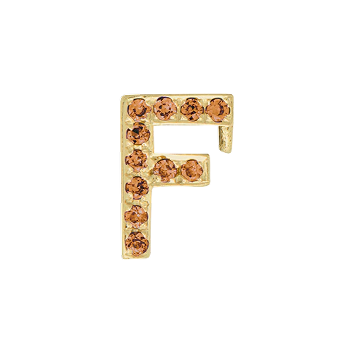 Orange Sapphire + 14k Yellow Gold Letter Charm - Image 6