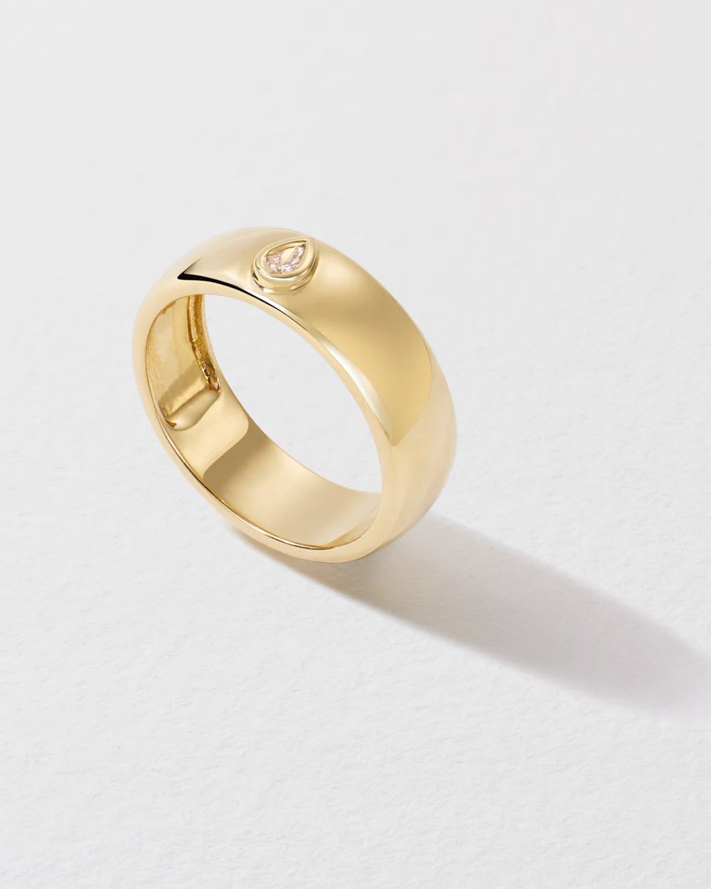 Pear Diamond Cigar Band Ring - Image 3