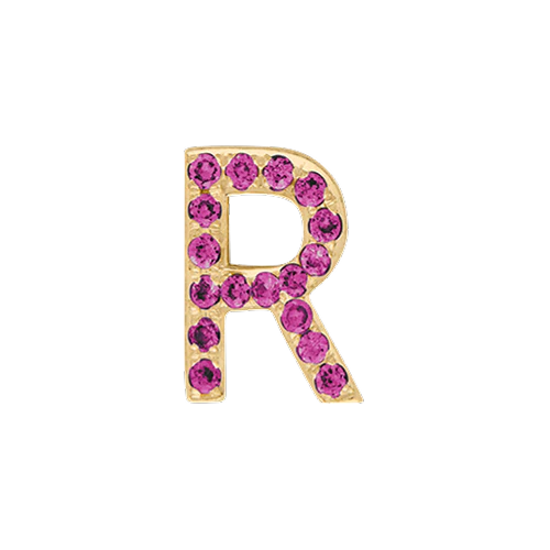 Pink Sapphire + 14k Yellow Gold Letter Charm - Image 18