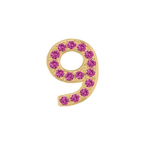 Pink Sapphire + 14k Yellow Gold Number Charm - Image 10