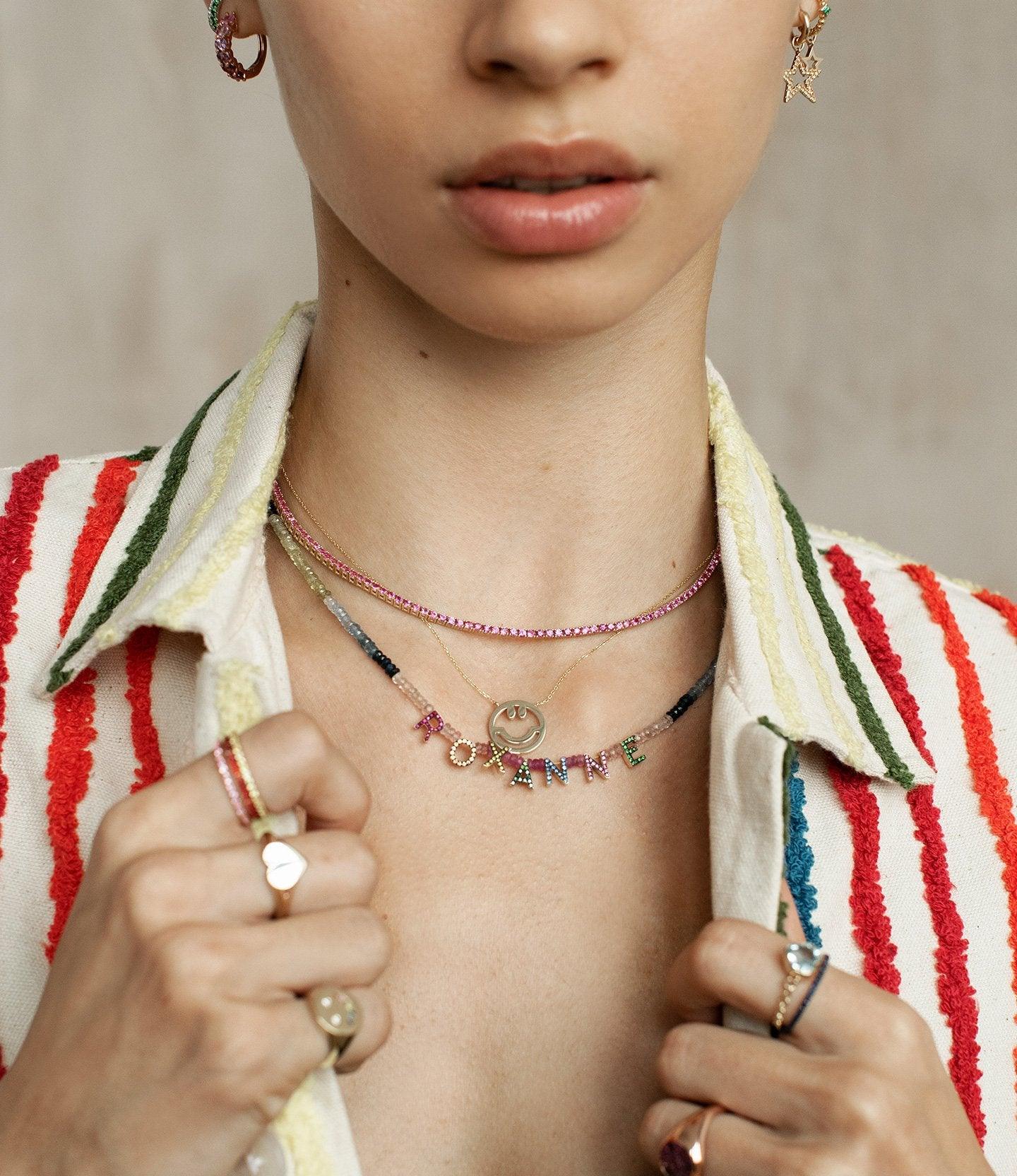 Rainbow Sapphire Beaded Chain - Image 2