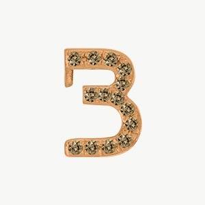 Rose Gold, Brown Diamond Number Bead - Image 16