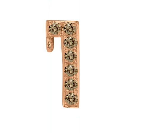 Rose Gold, Brown Diamond Number Bead - Image 4