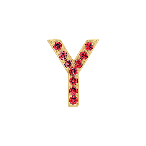 Ruby + 14k Yellow Gold Letter Charm - Image 25
