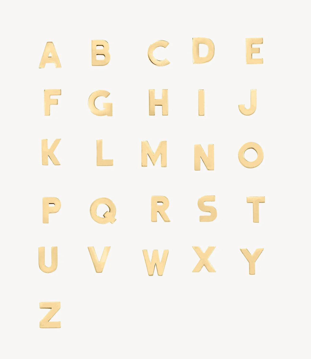 Yellow Gold, Letter Bead