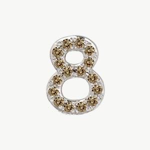 White Gold, Brown Diamond Number Bead - Image 21