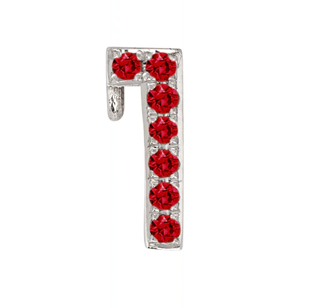 White Gold, Ruby Number Bead - Image 4