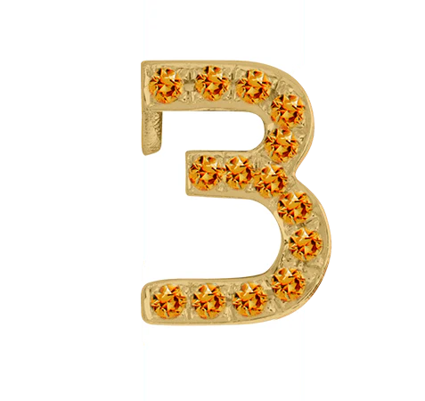 Yellow Gold, Orange Sapphire Number Bead - Image 6