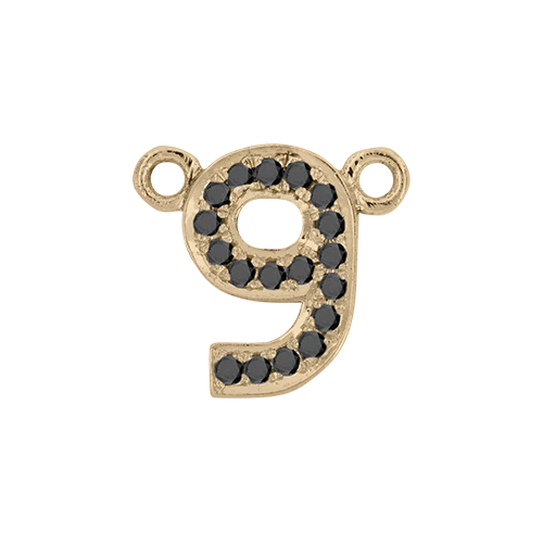 Black Diamond + 14k Yellow Gold Letter Charm - Image 10