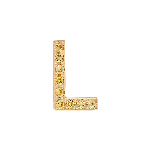 Yellow Sapphire + 14k Yellow Gold Letter Charm - Image 12